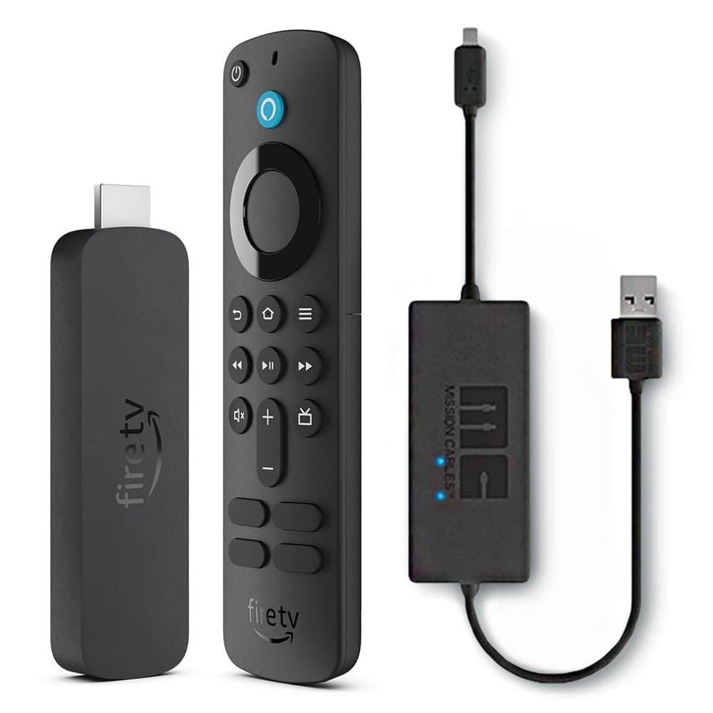 Fire TV Stick 4K with USB Power Cable (eliminates the need for AC adapter)