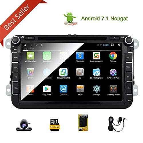Android 8.1 Oreo Quad-Core Double 2 Din Car Stereo Radio Receiver 8 Inch HD Digital Touch Screen Car DVD Player for Car Volkswagen Head Unit with Bluetooth GPS Navigation CANbus SWC Mirrorlink