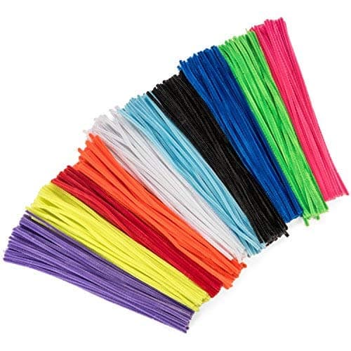 500 Pack Craft Pipe Cleaners - Assorted Chenille Stems for Arts and Crafts - 12 inches
