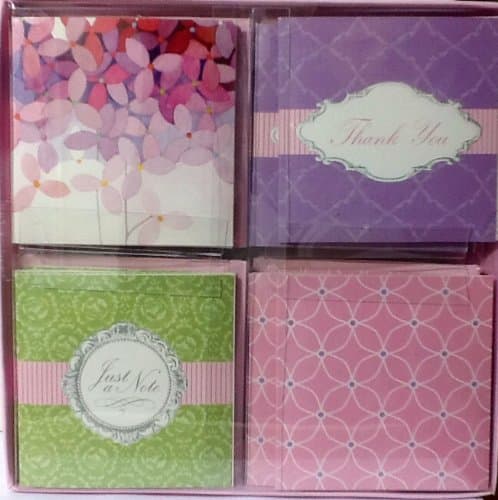 Spa Day ~ 16 Blank Designer Mini Notecards ~ 2 3/4" ~ 4 Each of 4 Designs ~ Thank You & Just a Note