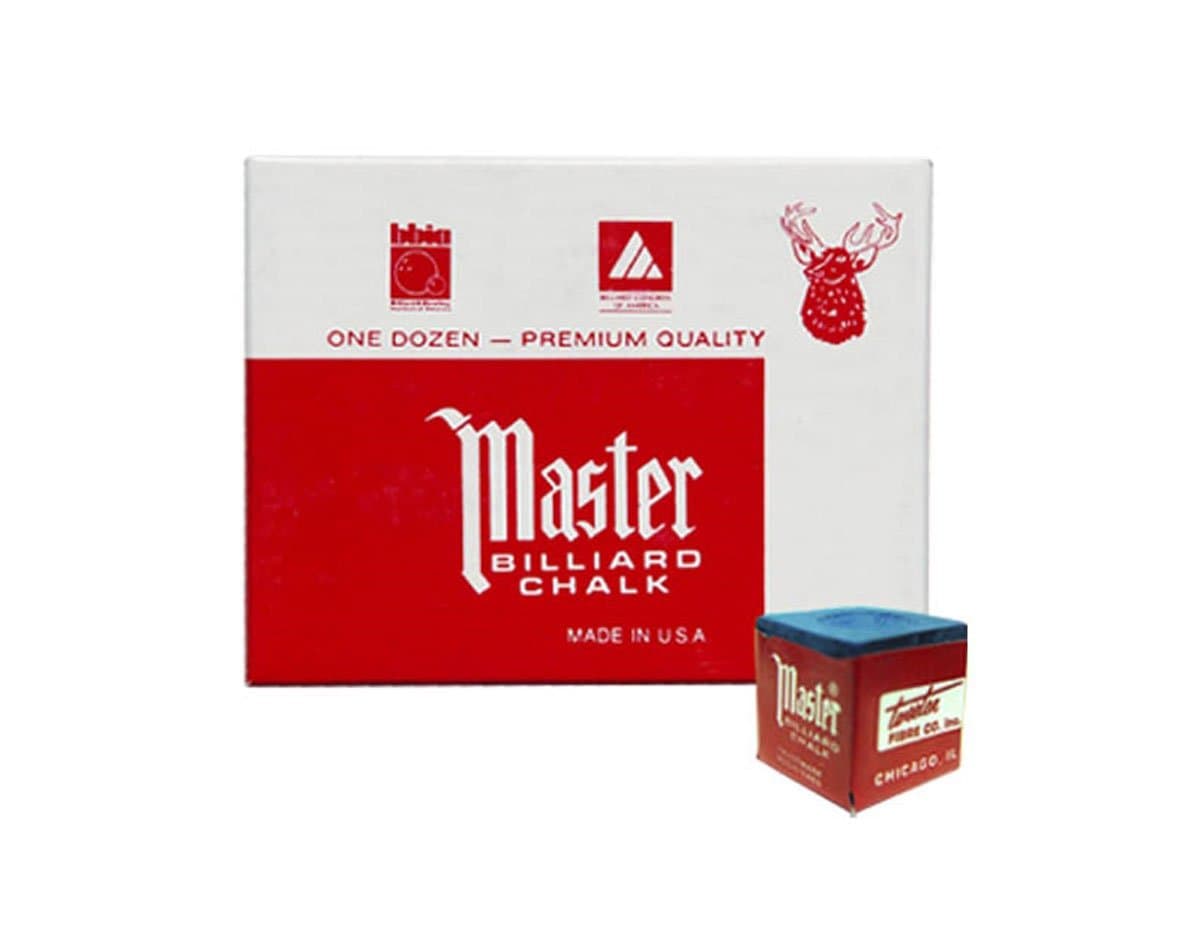 Master Billiard Cue Chalk; 12 per Box (Blue)