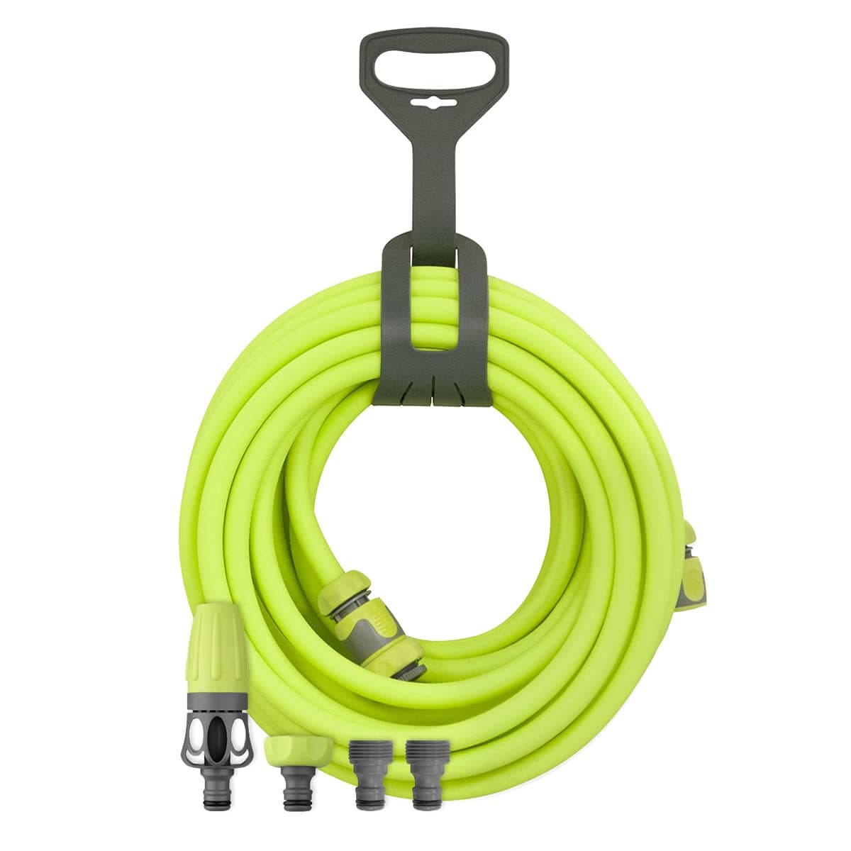 Flexzilla Garden Hose Kit with Quick Connect Attachments, 1/2 in. x 50 ft. ., Heavy Duty, Lightweight, Drinking Water Safe - HFZG12050QN, Green