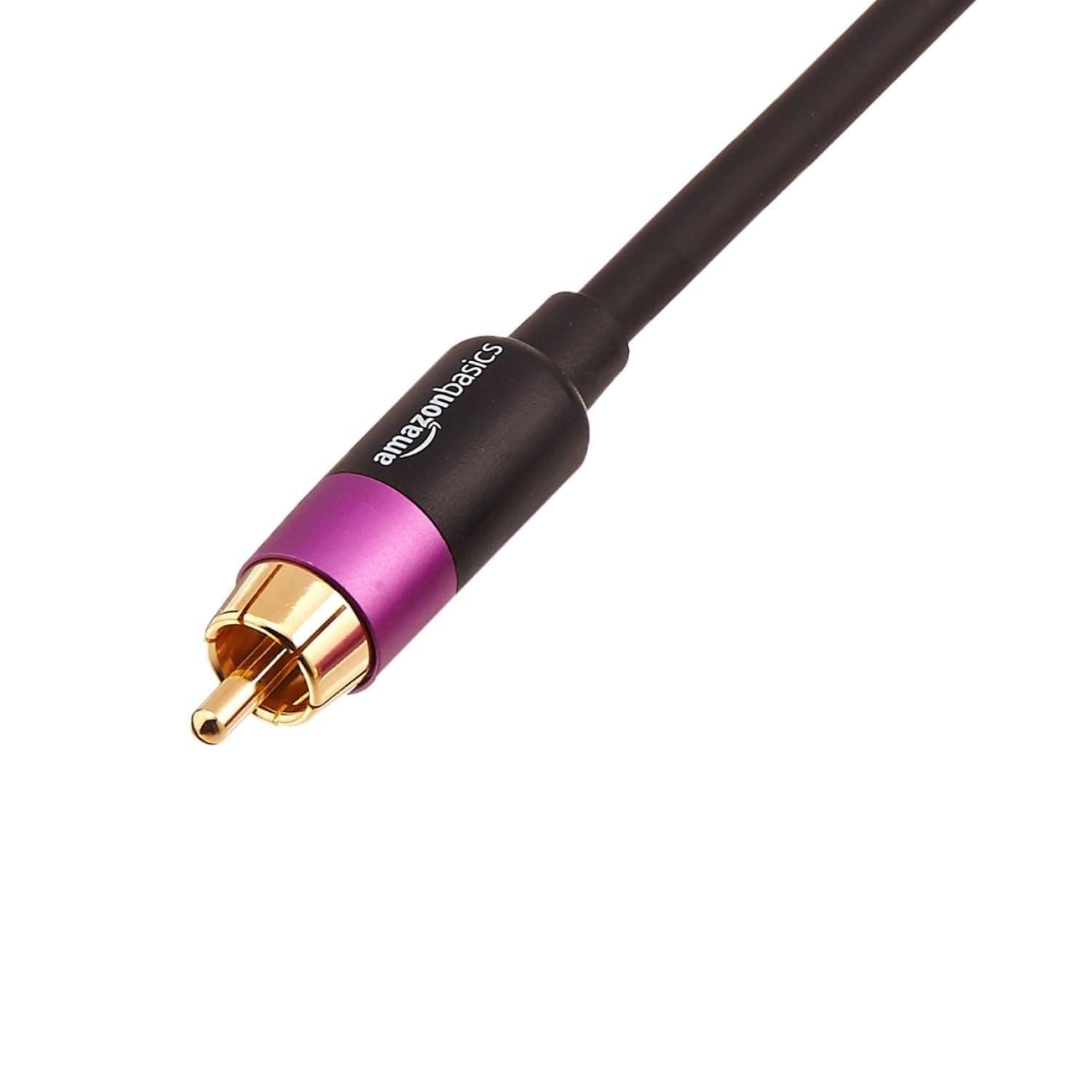 Amazon Basics 1 RCA Audio Cable for Subwoofer, Amplifiers, Active Speakers with Gold-Plated Plugs, Black, 10.67 m