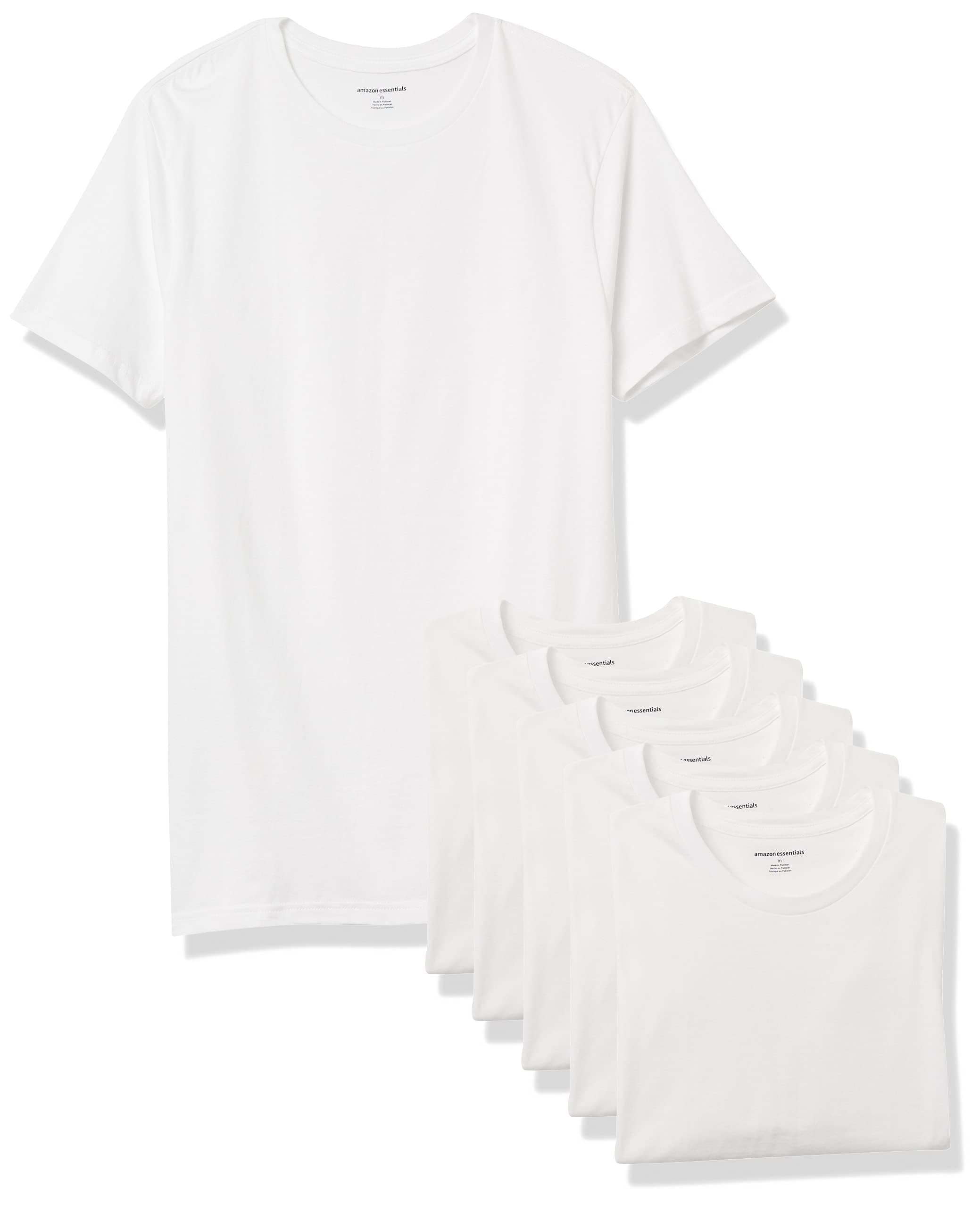 Men's Slim Fit Breathable Cotton Crew Neck Undershirts, Pack of 6