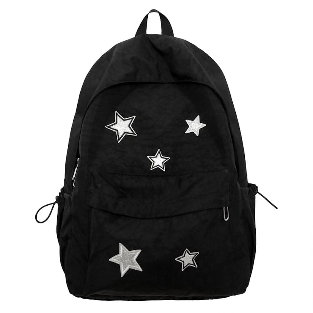 Cute Y2K Aesthetic Backpack Stars Pattern Preppy Backpack Laptop Backpack Back to College Supplies