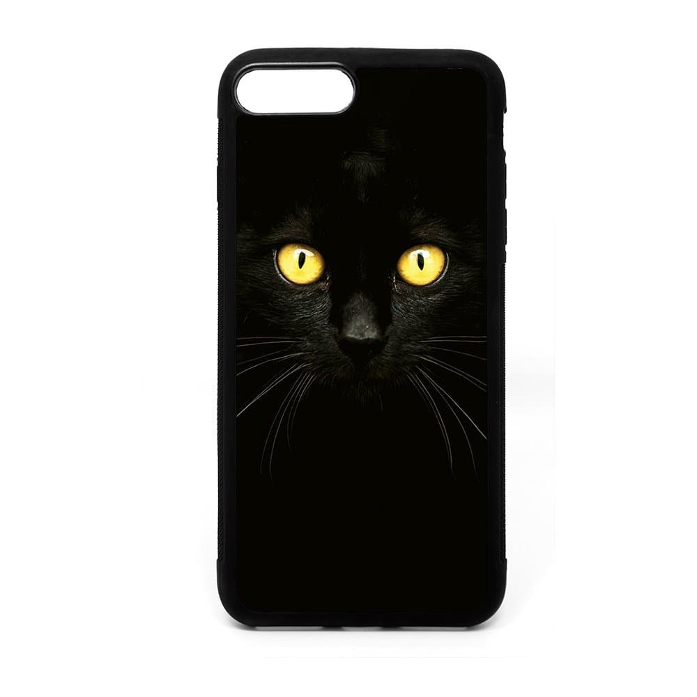Iphone 7 Plus 5.5" iPhone8 Plus 5.5Inch Case, Black Cat in the Dark Black Soft Rubber TPU Bumper Case, Customized iPhone 8Plus 5.5Inch Iphone7 Plus 5.5" Cat Lover's Case