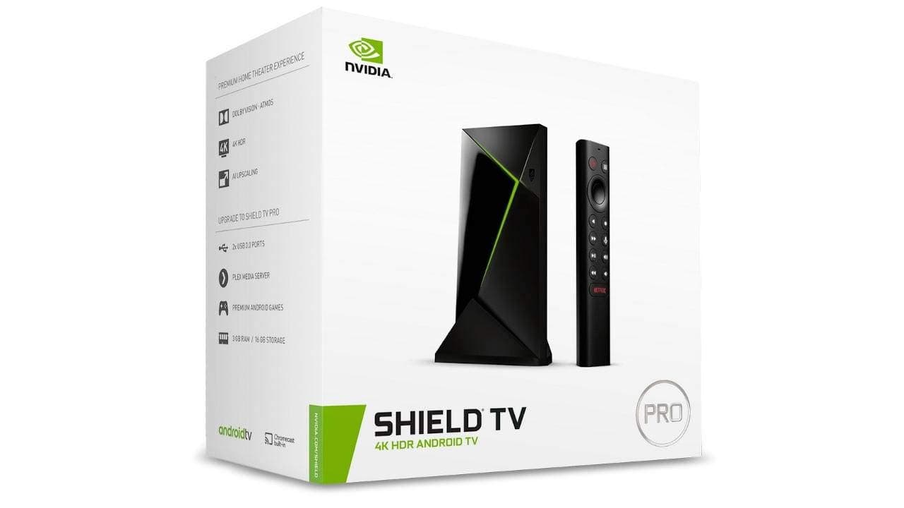 SHIELD Android TV Pro Streaming Media Player; 4K HDR movies, live sports, Dolby Vision-Atmos, AI-enhanced upscaling, GeForce NOW cloud gaming, Google Assistant Built-In, Works with Alexa
