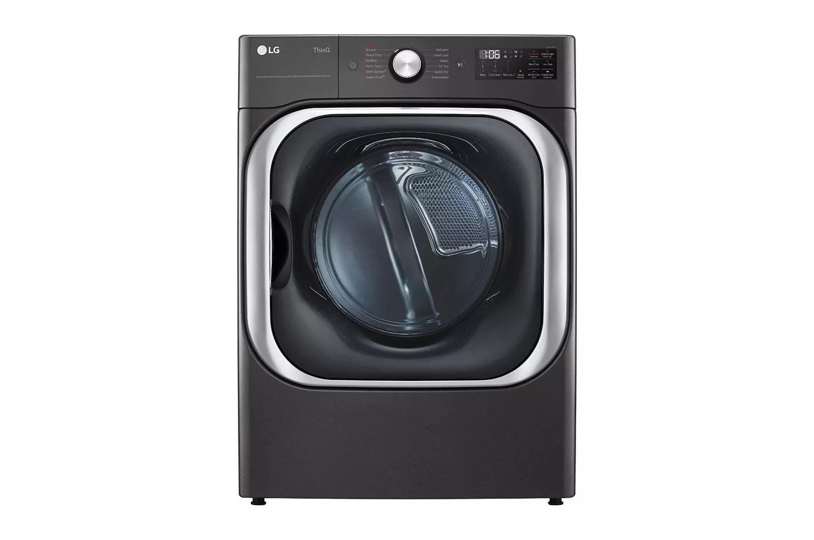 LG 9.0 cu. ft. Vented Smart Stackable Gas Dryer in Black Steel with TurboSteam and Sensor Dry Technology