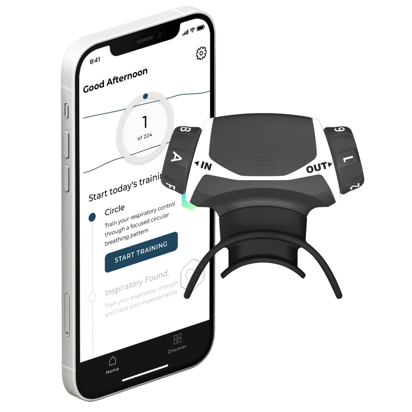 Active Breathing Trainer & Virtual Breathing Guided App | General Well-Being, Muscle Trainer for Enhanced Lung Capacity, Improved Active Lifestyle | Excellent For People In Sports & Well-Being
