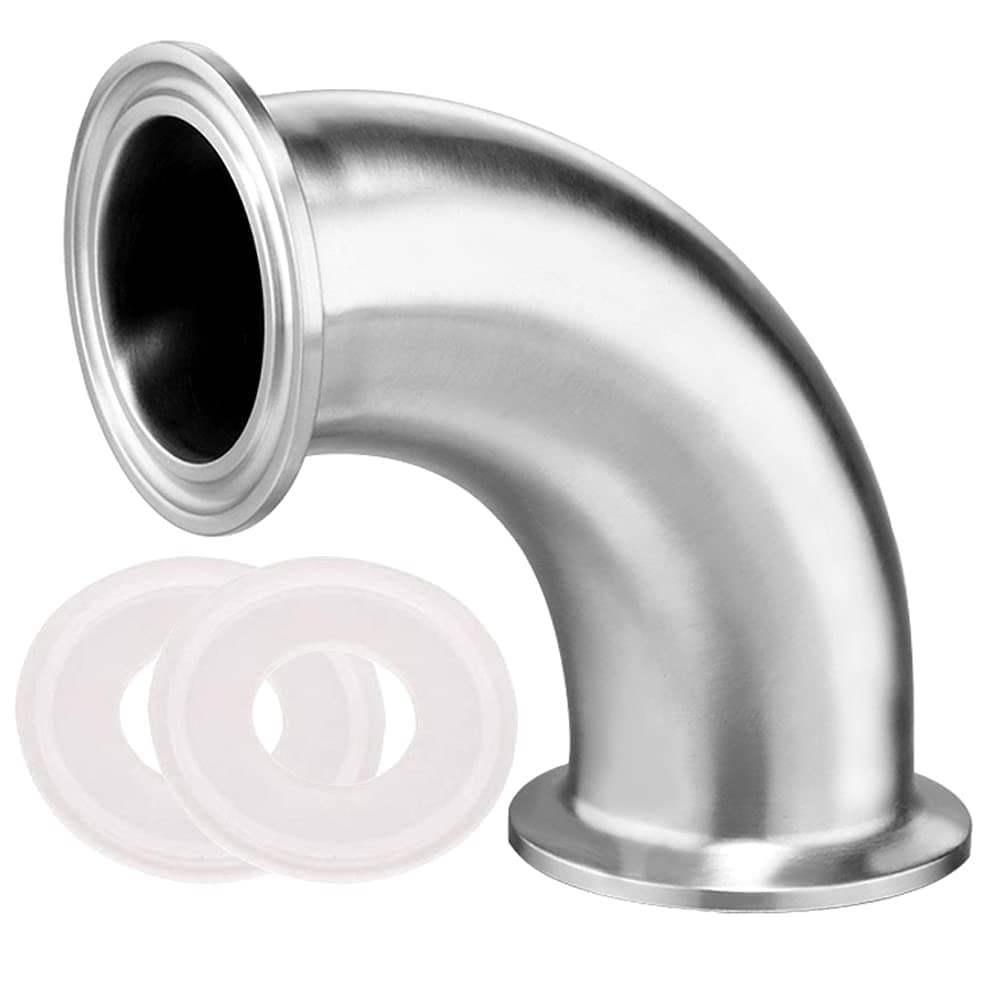 Beduan Elbow 90 Degree 1-1/2" Tube OD Stainless Steel 1.5" Tri Clamp Sanitary Pipe Fitting (Ferrule OD 50.5mm)