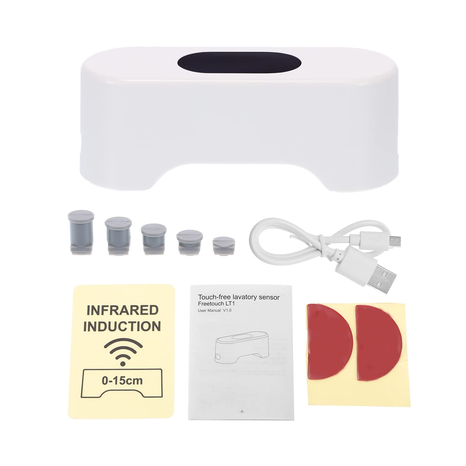 Touchless Toilet Flush Sensor, Automatic Lavatory Sensor Toilet Flush Kit IR Motion Sensing Flush Button with IP65 Waterproof Rechargeable Auto Flushing Kit for Home Nursery Office