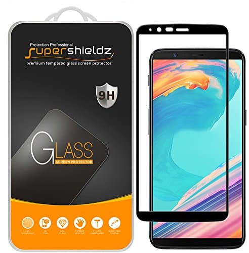 (2 Pack) Designed for OnePlus 5T Tempered Glass Screen Protector, (Full Screen Coverage) Anti Scratch, Bubble Free (Black)
