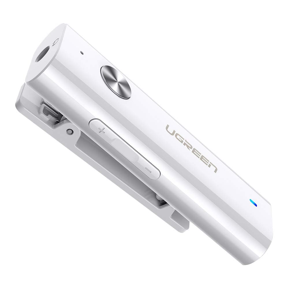 UGREEN Bluetooth Receiver 5.0 HiFi Wireless Audio Adapter with Back Clip Support Microphone 3.5mm AUX Bluetooth Adapter Paired with Cell Phone PC Tablet and Bluetooth Transmitter