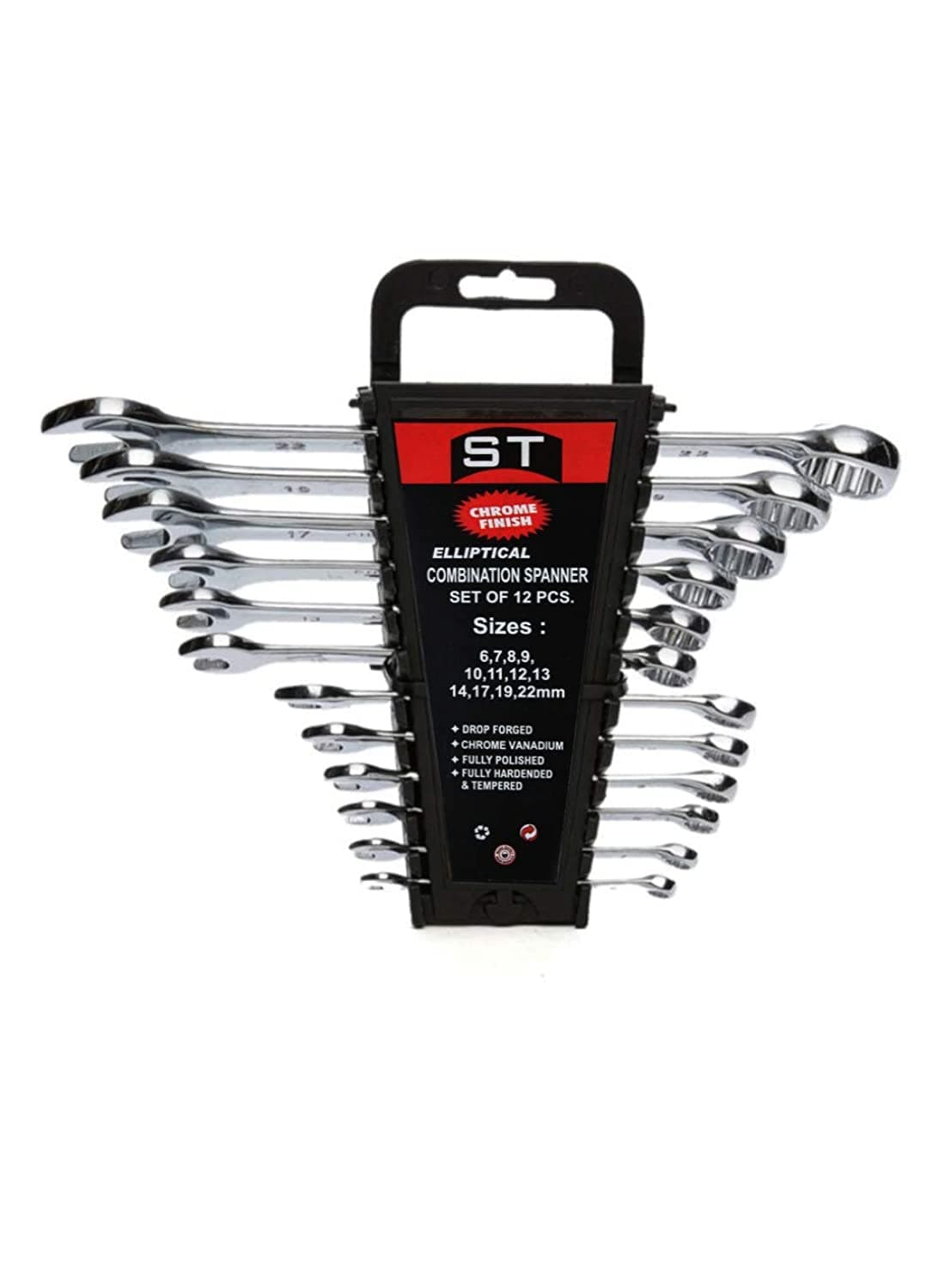 Abbasali CRV Combination Spanner Set, 12 Pieces