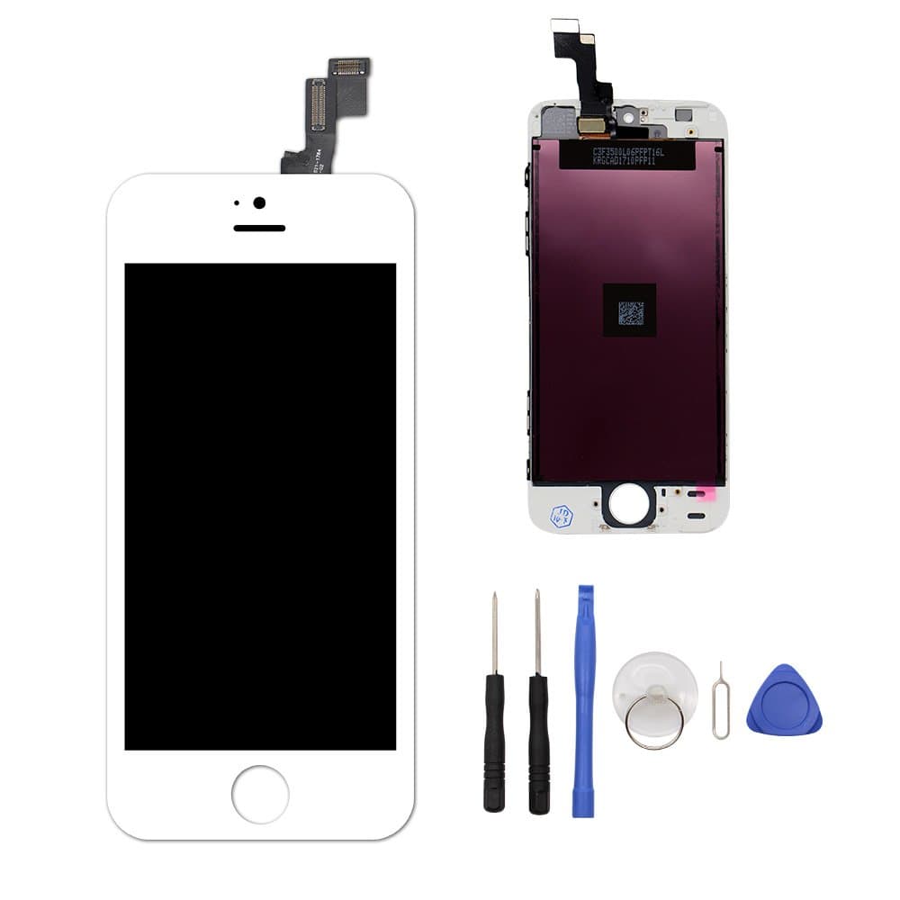 iPhone 5S Screen Replacement LCD Display For iPhone 5S With Digitizer Touch Screen Full Set LCD Touch Screen Replacement + Tools (White)