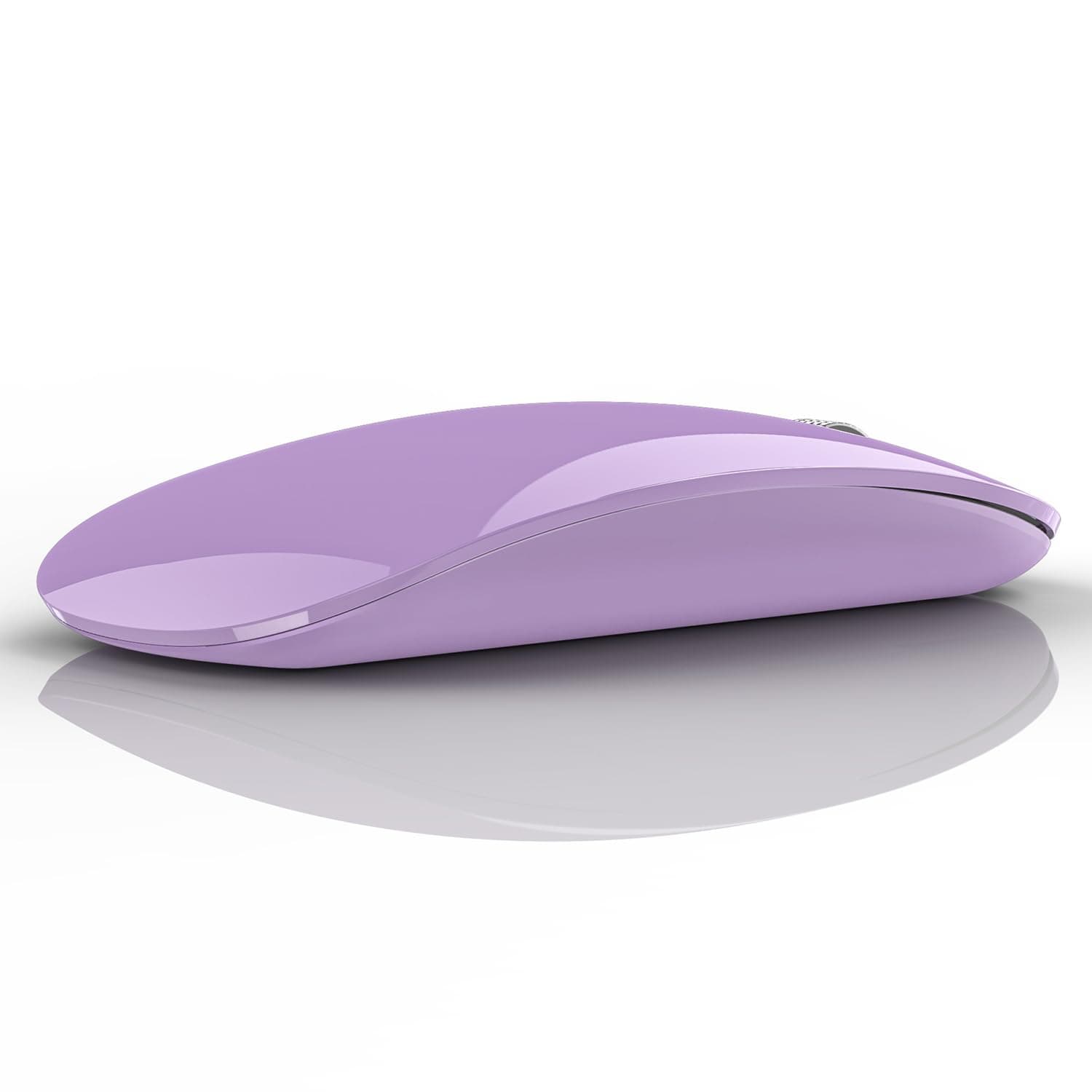 TENMOS M18 Bluetooth Mouse USB C Rechargeable Wireless Mouse Triple Mode (Dual Bluetooth+USB) Computer Silent Mouse Portable with USB Receiver and Type C Adapter for Laptop/MacBook/iPad/PC,Purple