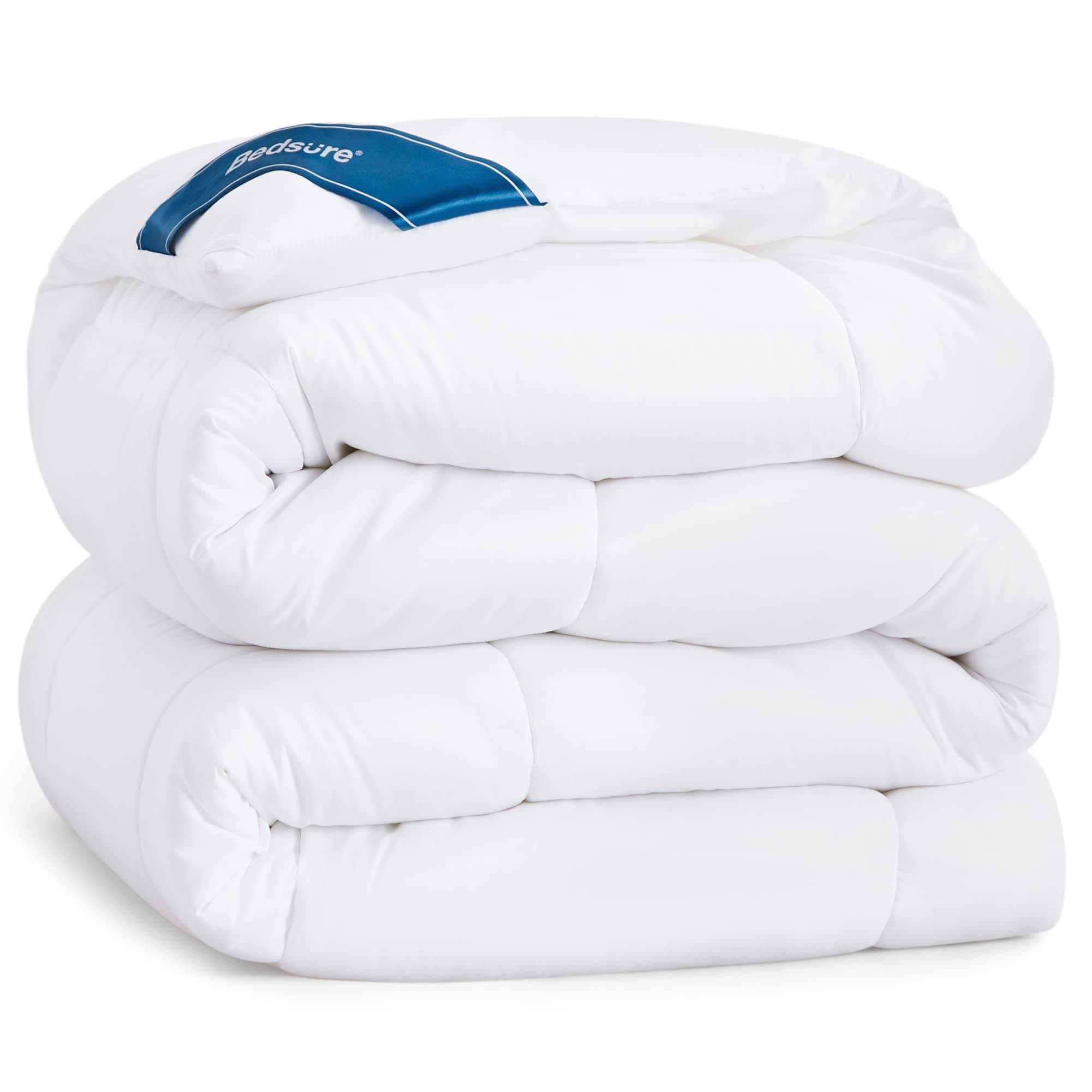 BedsureTwin Comforter - Down Alternative White Twin Size Comforter, Quilted All Season Duvet Insert with Corner Tabs