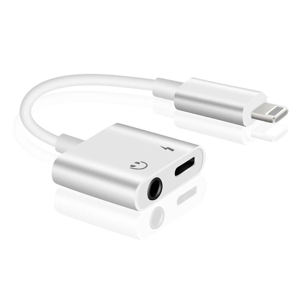iPhone 7 8 X Splitter Dual Lightning Adapter (White)