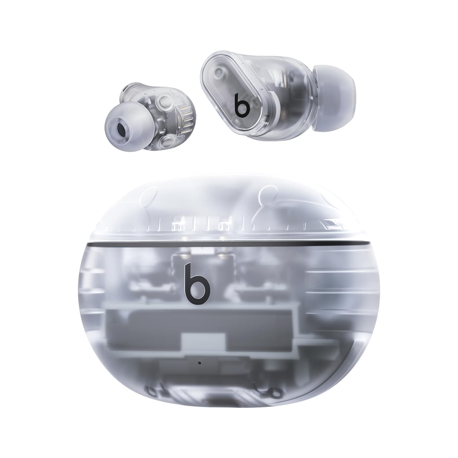 Studio Buds + | True Wireless Noise Cancelling Earbuds, Enhanced Apple & Android Compatibility, Built-in Microphone, Sweat-Resistant Bluetooth Headphones, Spatial Audio – Transparent