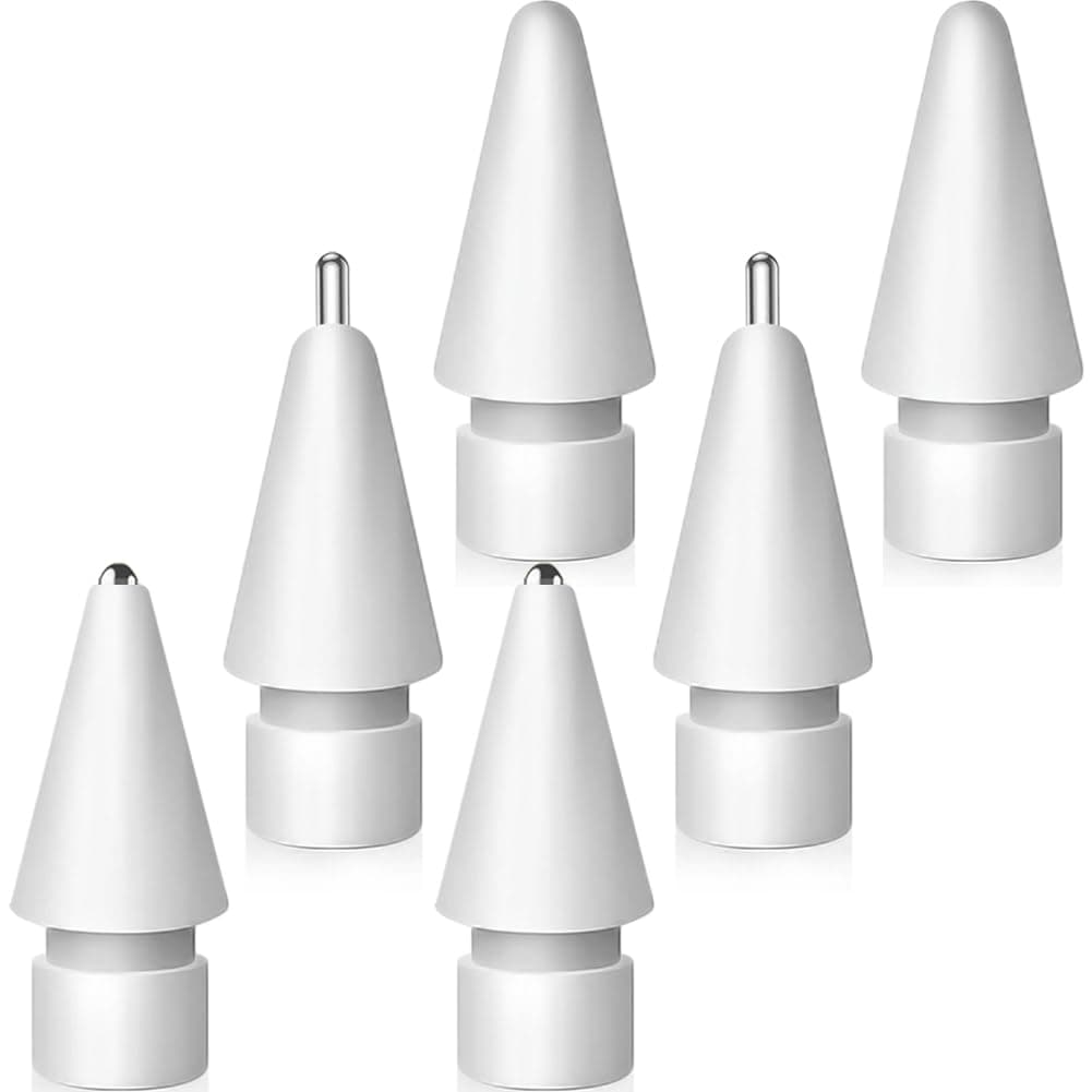 Upgraded Replacement Tips for Apple Pencil, Metal Tips Set Precise Control for Apple Pencil USB C/ 2nd/ 1st Gen Apple Pen Nib(6 Pack)