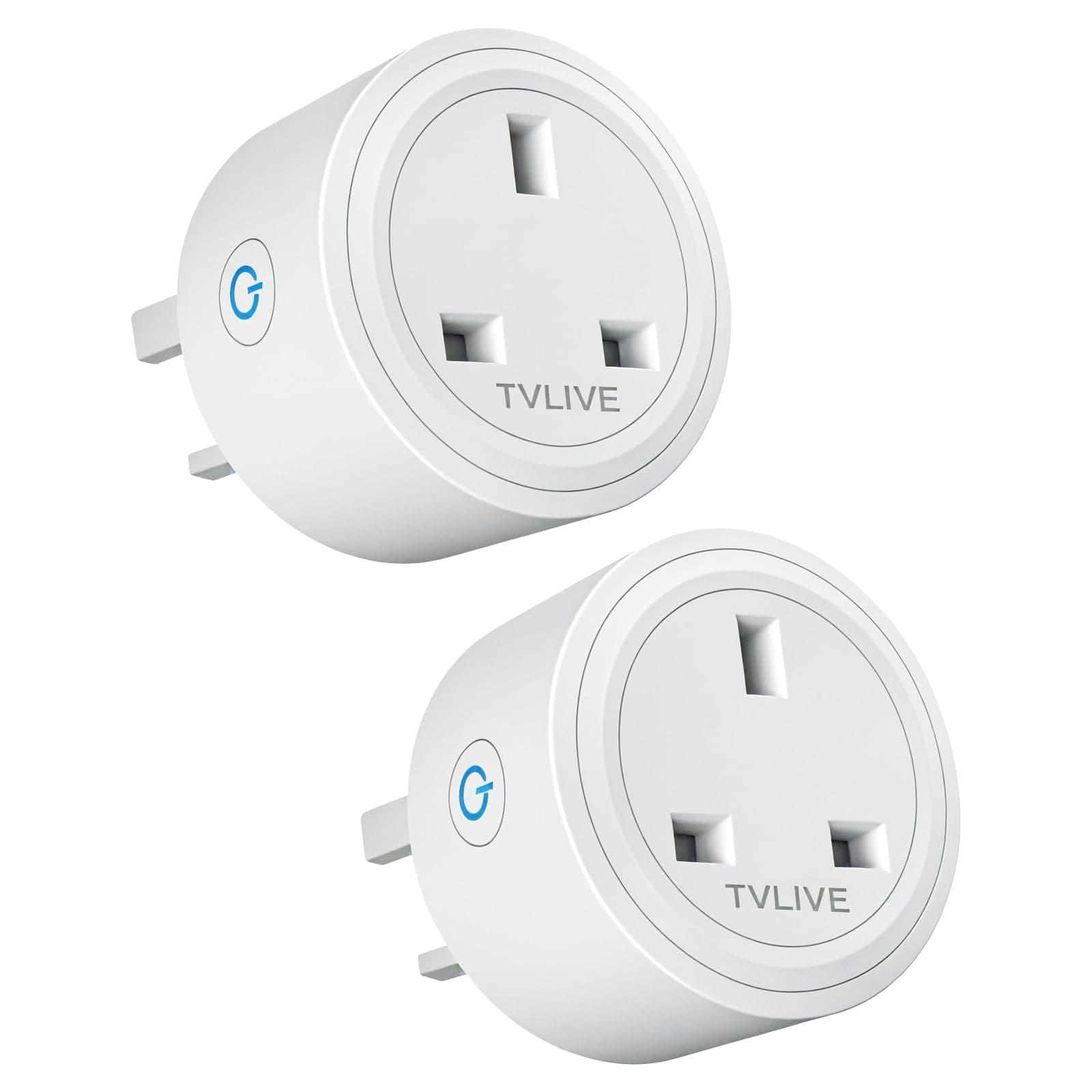 Smart Plug, TVLIVE 2 Pack Smart Plugs that Work with Alexa (Echo, Echo Dot), Google Home Voice Control, Energy Monitoring, Remote Control, Timer & Schedule, smart wifi plug socket UK, No Hub Required
