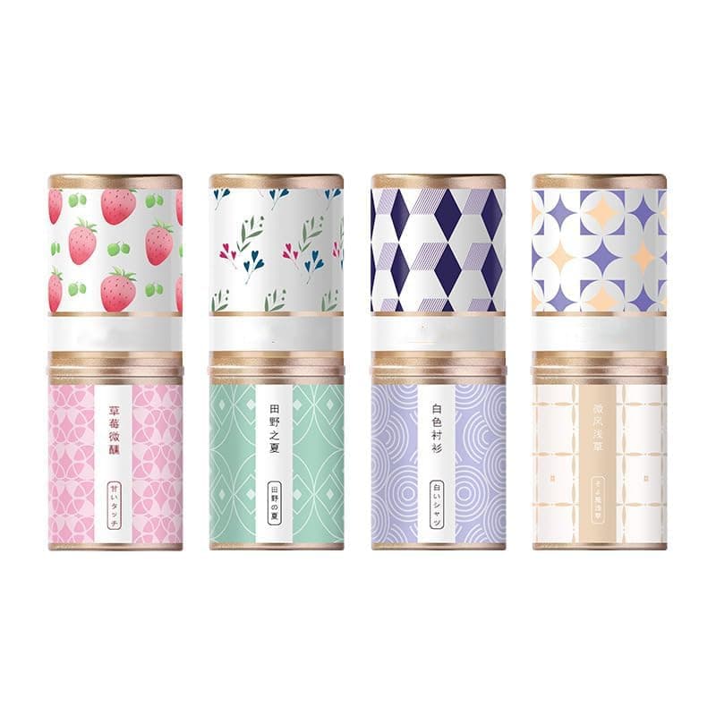 KASTWAVE 4PC Unisex Solid Perfume Set - Portable Natural Scent Balms, Ideal for Travel - Pocket-Friendly Fragrance for Men & Women