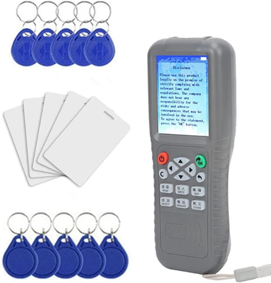 RFID Copier Reader Writer Duplicator Smart Card Key Copy Machine RFID Replicator WiFi Full Decode Function with 5pcs ID 125khz Cards + 5pcs ID 125kh Keyfobs + 5pcs 13.56mhz IC Key