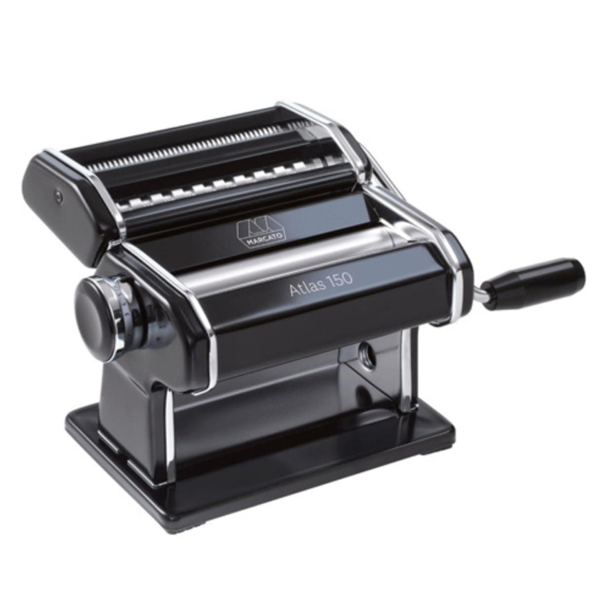 Marcato Atlas Pasta Machine, Made in Italy, Black, Includes Pasta Cutter, Hand Crank, and Instructions