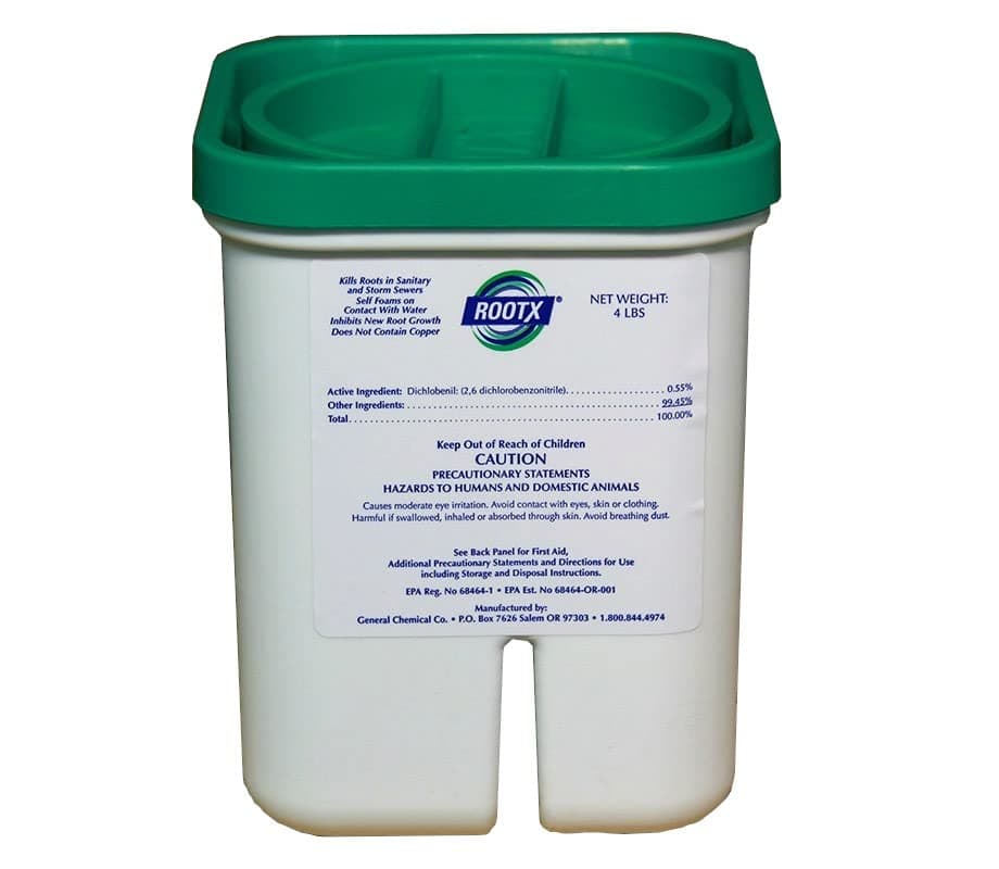 RootX - 4 LB. Jar (No. Funnel/Applicator) Foaming Root Control for Sewer Lines and Septic System