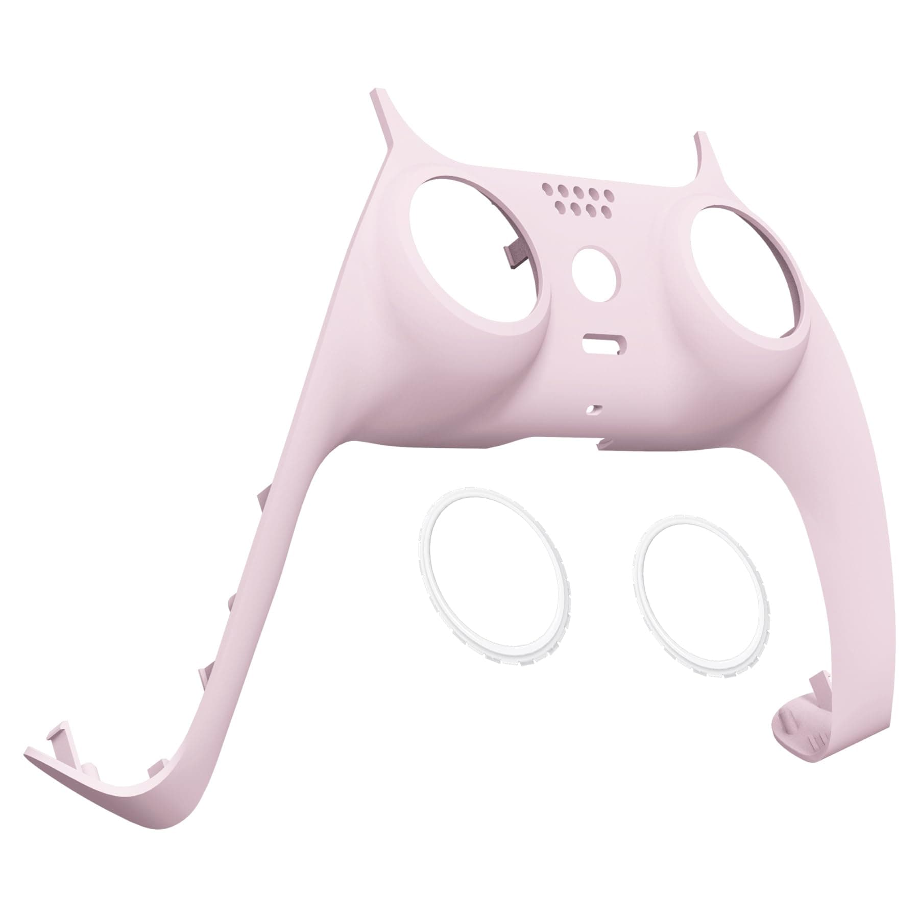 eXtremeRate Sakura Pink Decorative Trim Shell for DualSense 5 Controller, Soft Touch DIY Replacement Clip Shell for PS5 Controller, Custom Plates Cover for PlayStation 5 Controller w/Accent Rings