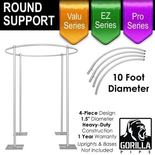 10ft Round 4 Post Canopy Drape Support - 4 Piece