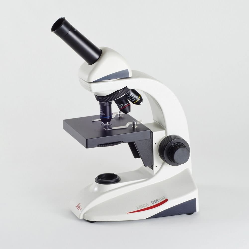 Leica DM100 Monocular Microscope, Fixed Stage, with 40x Objective