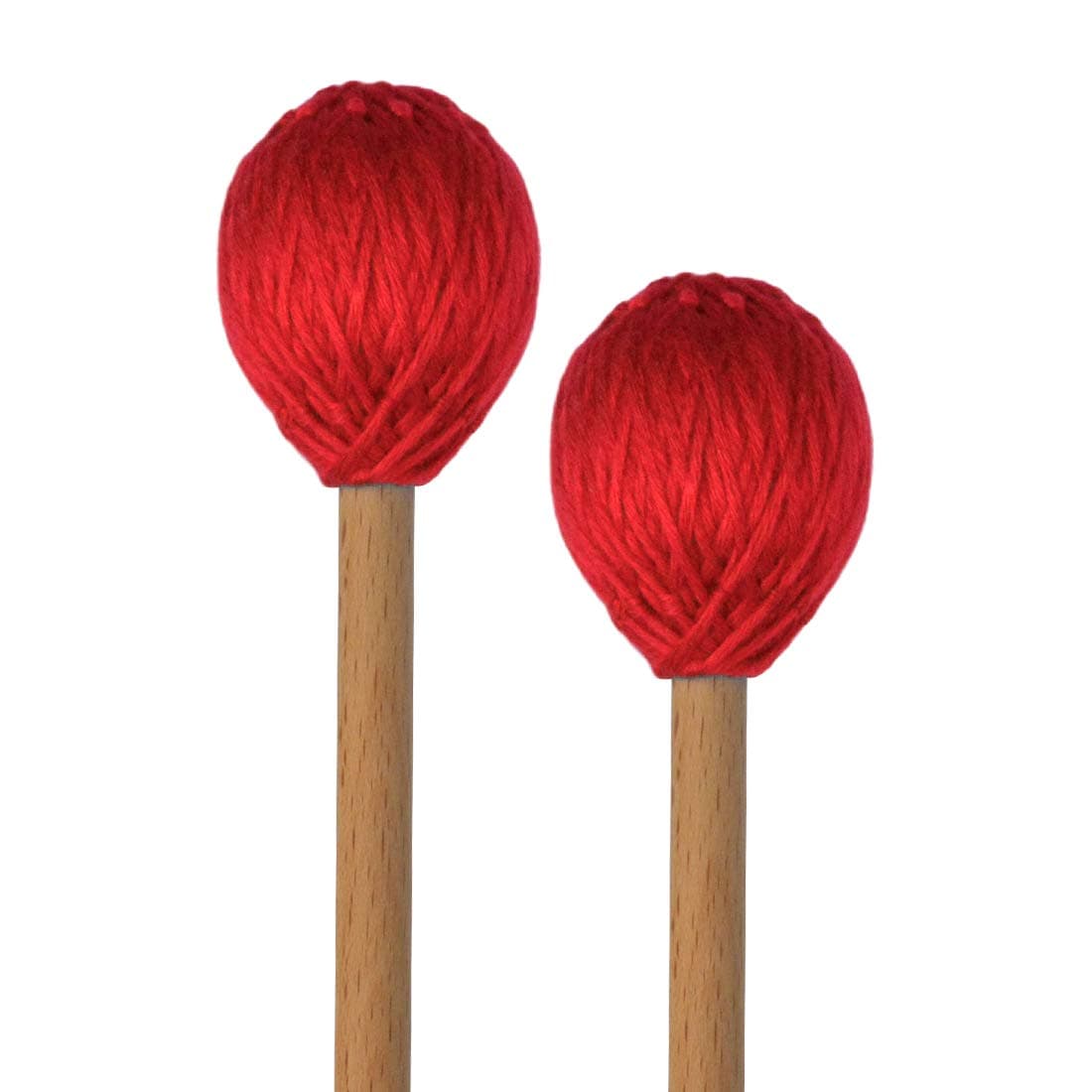 Yolyoo Medium Hard Yarn Head Keyboard Marimba Mallets with Maple Handles,Pack of 2 Blue (Red)