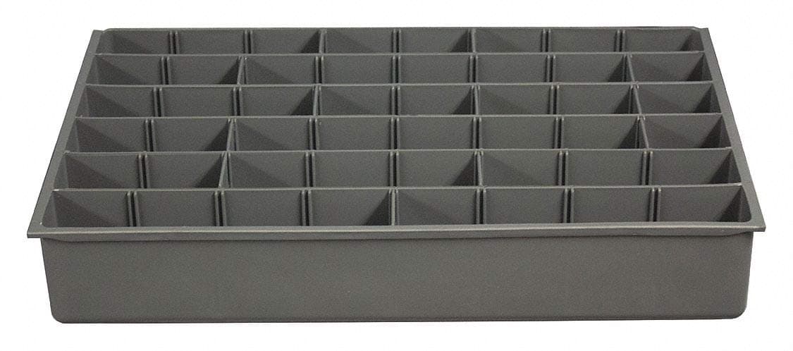 Durham124-95-ADLH-IND Large, polypropylene, variable compartment insert, 12 dividers, gray