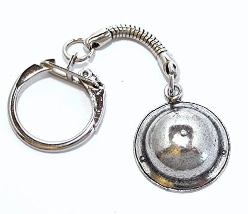 Solid Pewter World War 1 British Tommy Helmet Keychain