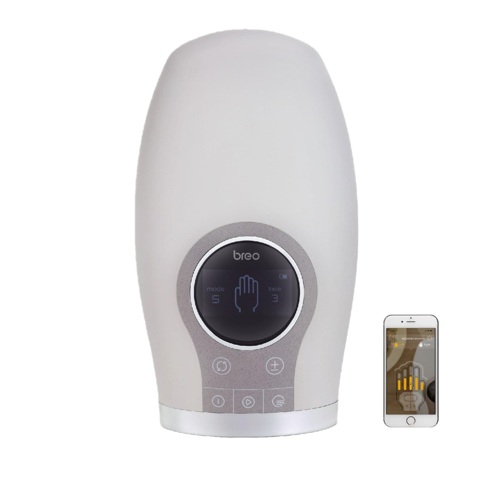 WOWOS Hand Massager with Heating Function, APP Control, Cordless, Smart Massage for Lady, Finger, Hand Pain Relief