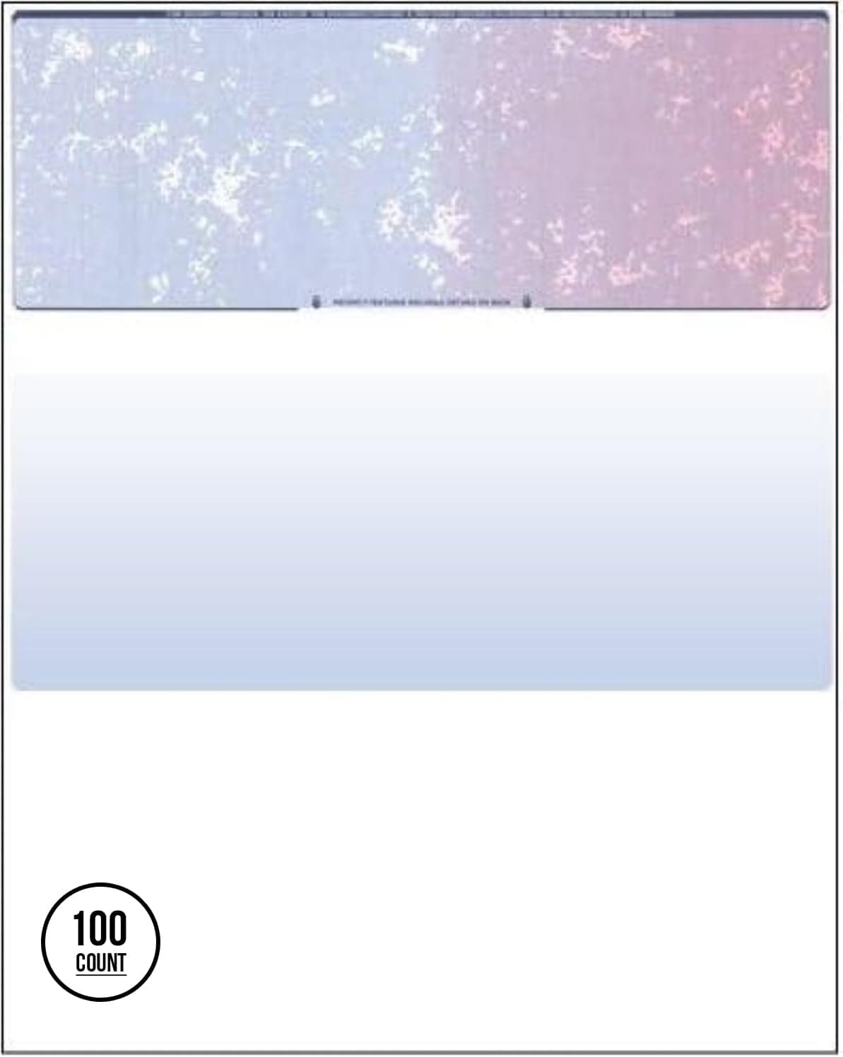 Compuchecks Blank Check Paper - 100 Pack - Computer Security Business Checks, QuickBooks & Laser Printer Compatible - Check On top, Voucher On Bottom - Check Paper Size 8 1/2-11 -Blue/Red Prismatic