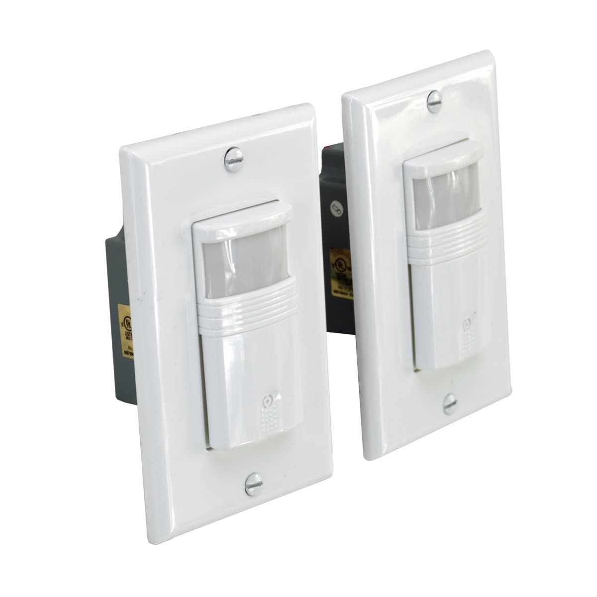HomeSelects1309 Pir Wall Switch, Occupancy & Vacancy Sensor, 180 Degree Sensing, Automatic On/Off, 2 Pack, White Cover Plates Included