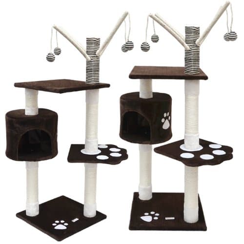 EYEPOWER Cat Scratching Tree Luca Brown Scratching Posts Activity Center Sisal