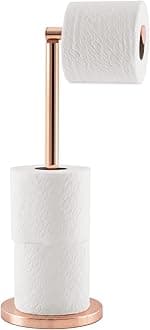 Tess Toilet Paper Stand Storage, Toilet Paper Roll Holder, Rose Gold, 15x42 cm