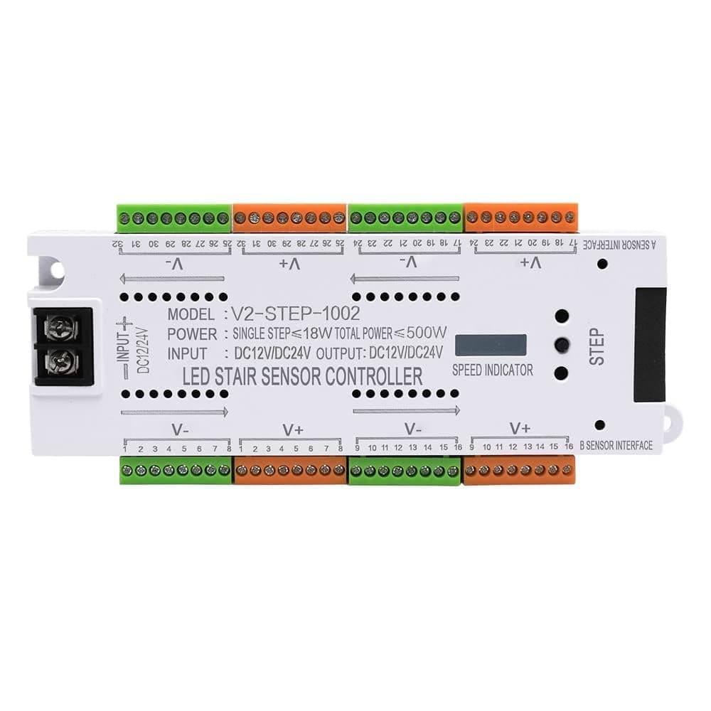 Auslese Plastic 32Ch Led Staircase Motion Sensor Controller For Strip Lighting Adjustable Upto 32 Steps Lighting Controller, 1 Mile, White