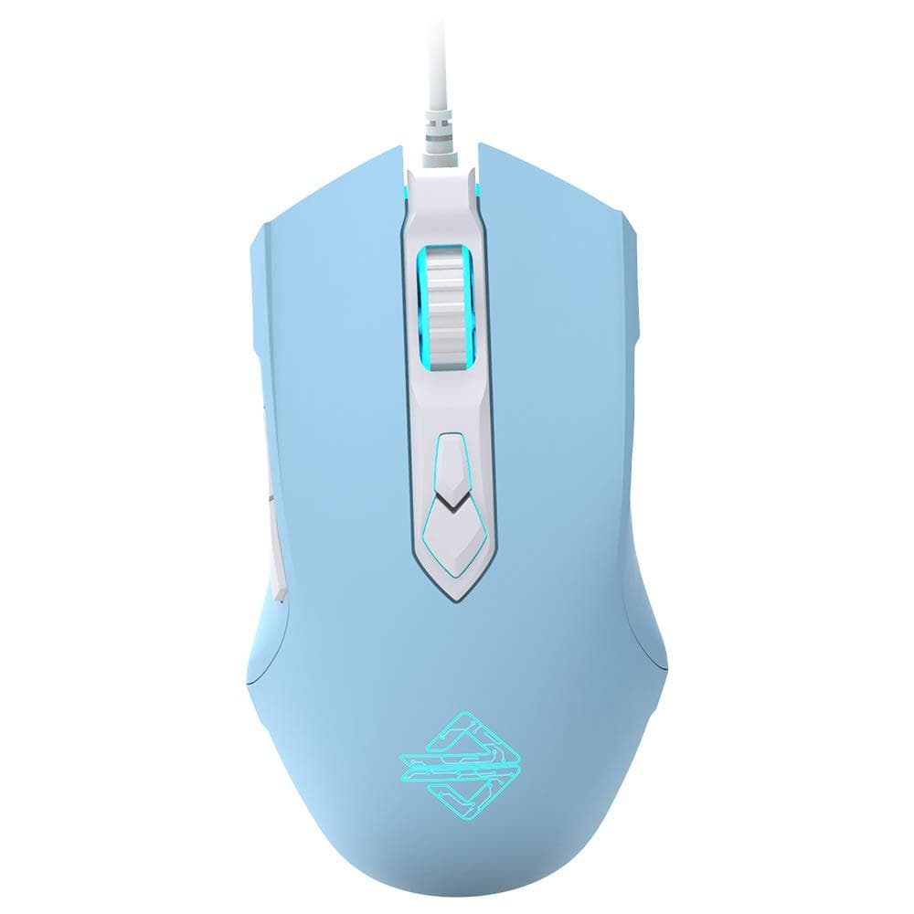 RGB Lightweight Gaming Mouse, Programmable 7 Buttons, Ergonomic LED Backlit USB Gamer Mice Computer Laptop PC, For Windows Mac OS Linux, Pink (Blue)