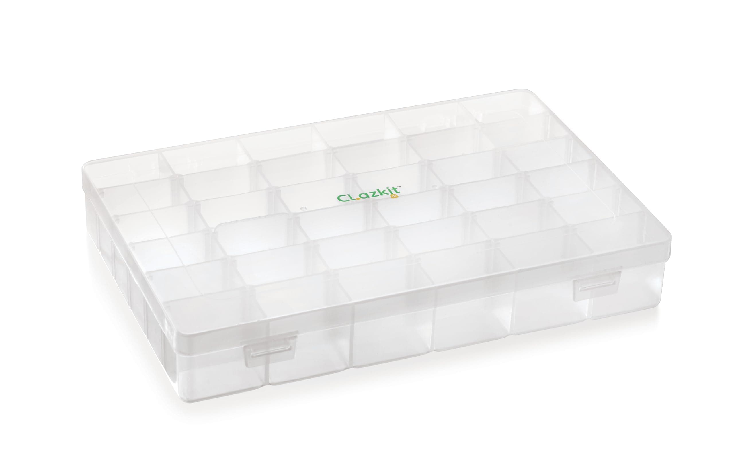 Clazkit Plastic 36 Grid Cells Multicolorpurpose Jewellery Organizer Rectangular Storage Box, with Adjustable Dividers, Transparent Storage Organizer Box for Jewelry Beads Earring