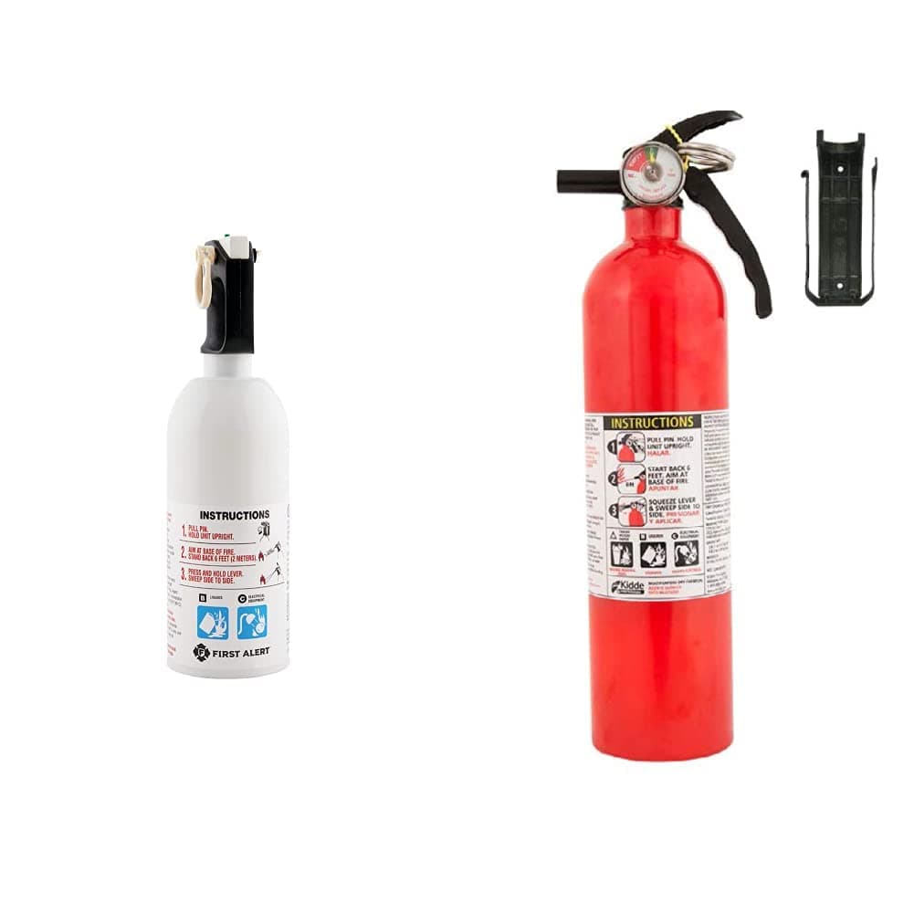 Kidde FA110 Multi Purpose Fire Extinguisher 1A10BC, 1 Pack & First Alert Fire Extinguisher, Kitchen Fire Extinguisher, White, KITCHEN5