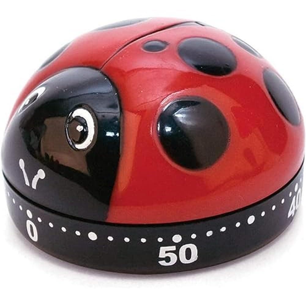 Ladybug Kitchen Timer, Red (KT21-A), 5.7 x 5.7 x 4.4 cm