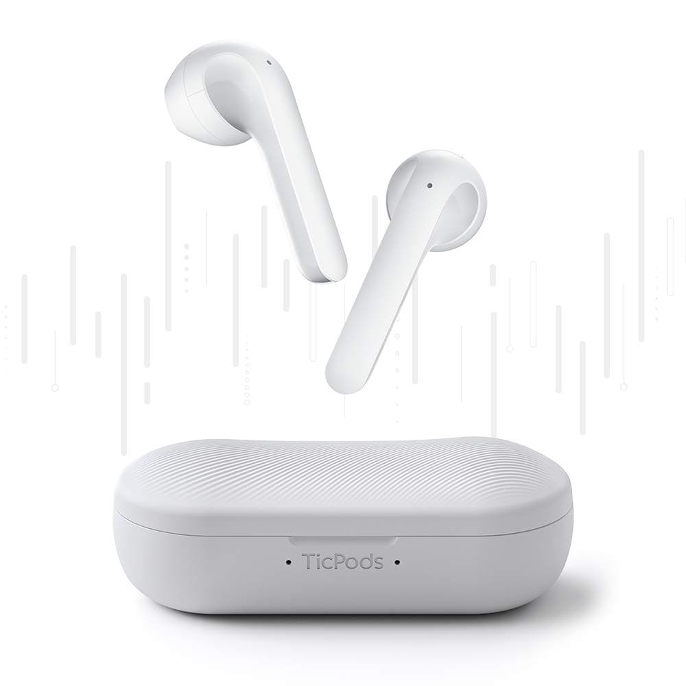 TicPods 2 True Wireless Earbuds with Charging Case, Bluetooth 5.0 Earphones with Mic, Touch Control Headphones, IPX4 Water Resistant, 23H Playtime, Wearing Detection, Superior Sound Quality