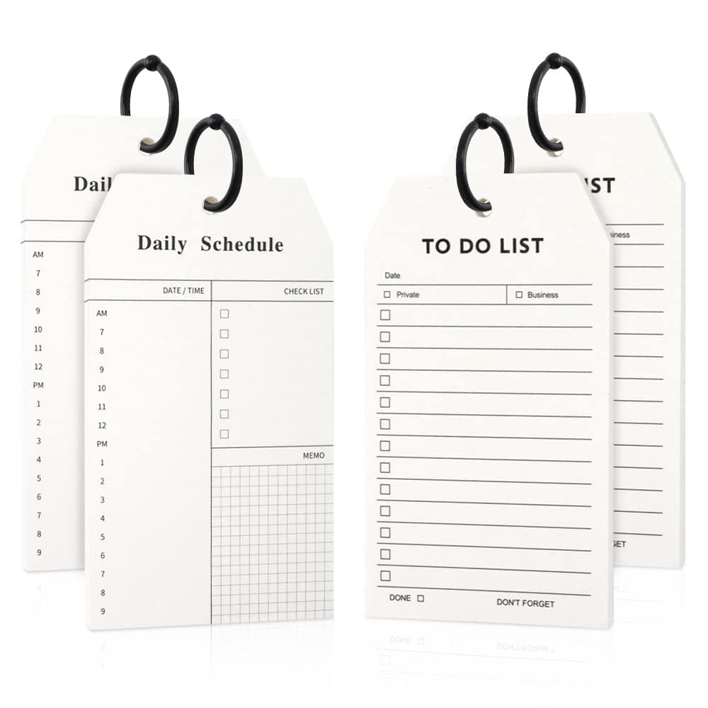 Loose Leaf Daily Planner Notepad, To Do List Notepad, Refillable Minimalist Daily Schedules, 8Pcs Loose Leaf Daily Hourly Planner, Daily Appointment Notepad, 52 Sheets Per Pad, 3.15×5.51in