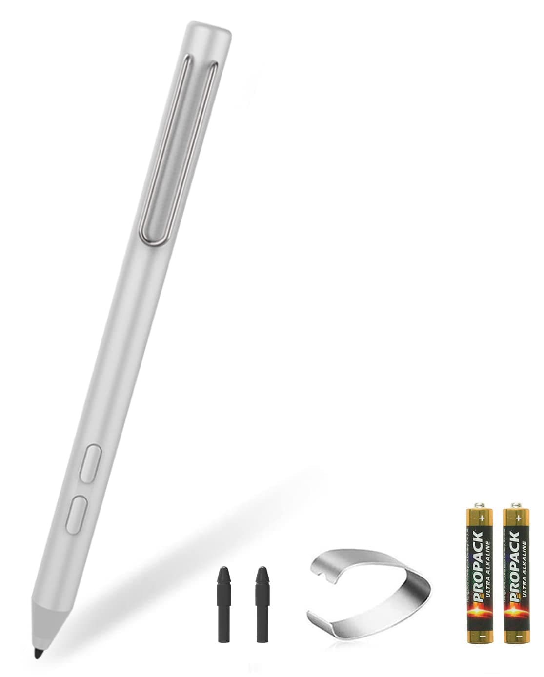 Stylus Pen for Microsoft Surface, Compatible with Surface Pro X/8/7/6/5/4/3, Surface Book 3/2/1, Surface Go3/2/1, Surface Laptop with1024 high Pressure Sensitivity (Silver)