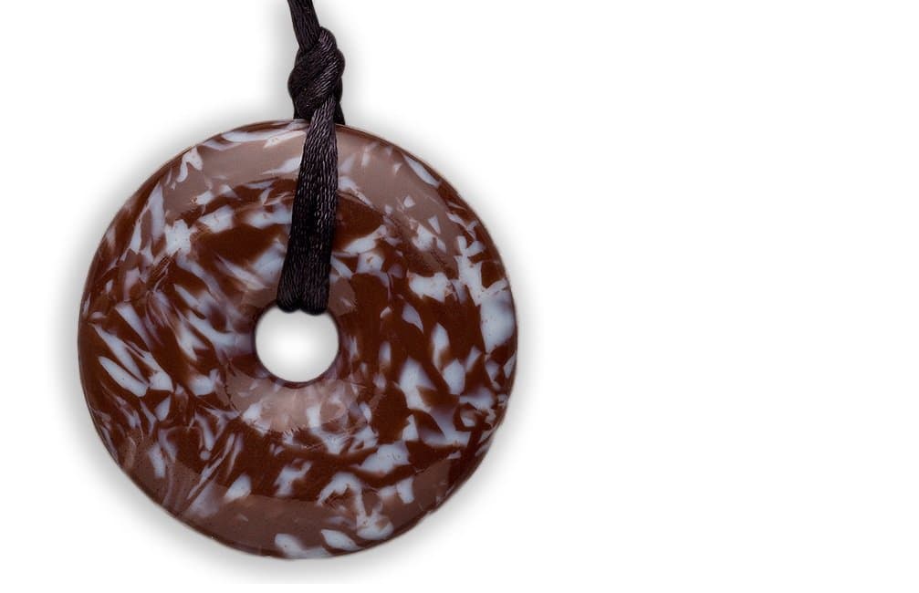 Teething Bling Pendant - Donut Shape (Brown Snowflake)