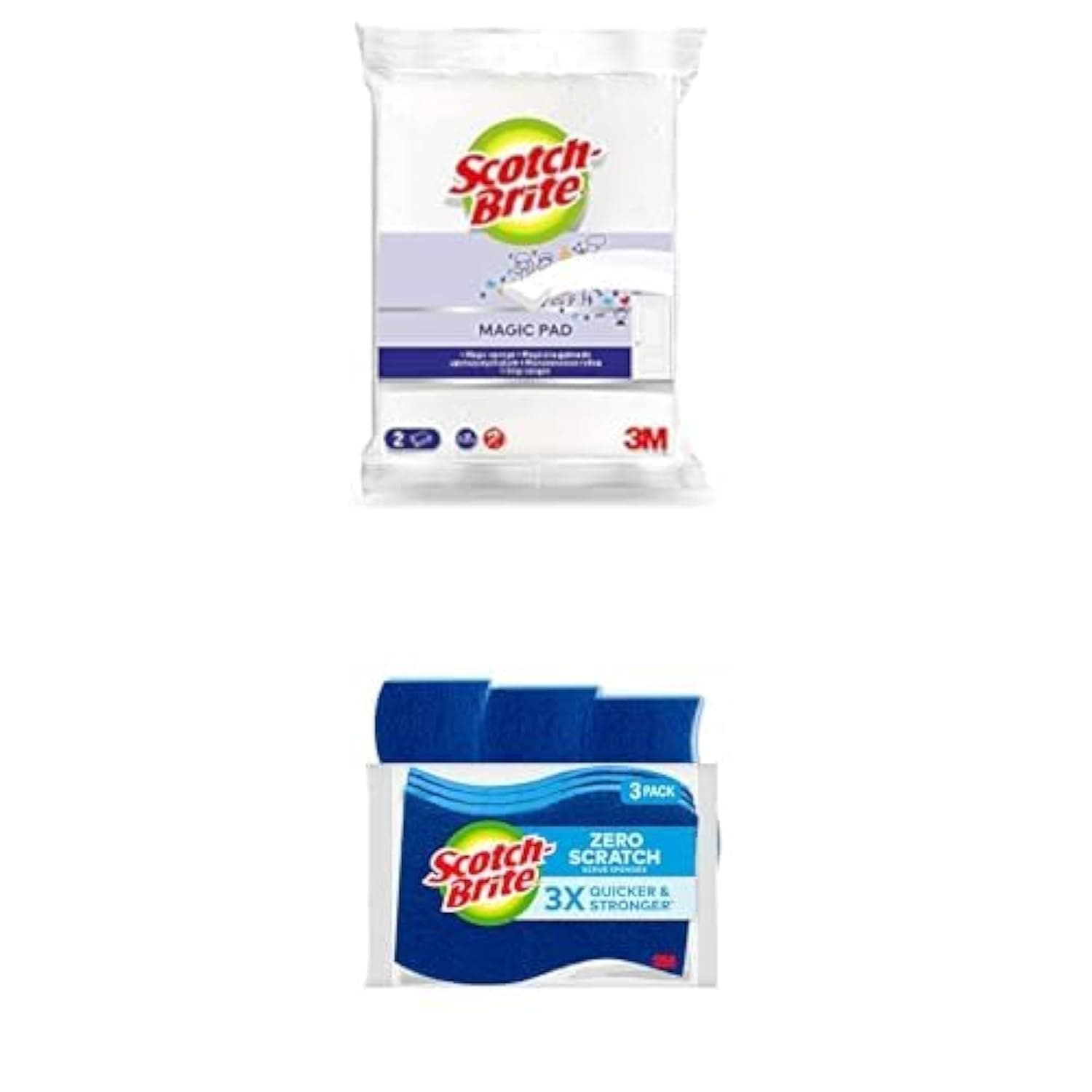 Easy Erasing Pad, 2 units/pack + Non Scratch Cellulosic Scrub Sponge 3 units/pack